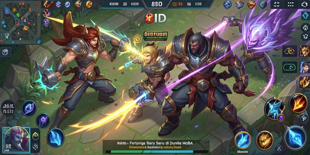 Tampilan aksi luar biasa dari gameplay MOBA 8ID.