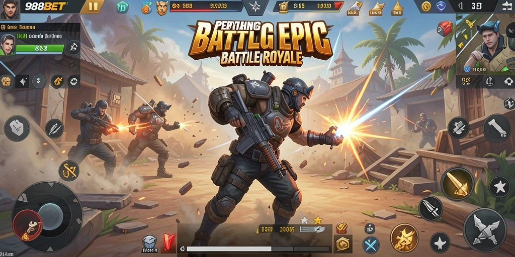 Gameplay seru dan intens di 988BET saat bertarung dalam Battle Royale.