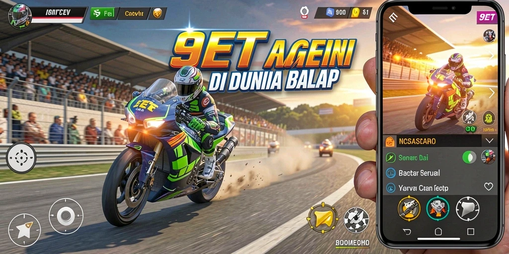 Tampilan luar biasa dari gameplay balap 9ET yang mendebarkan.