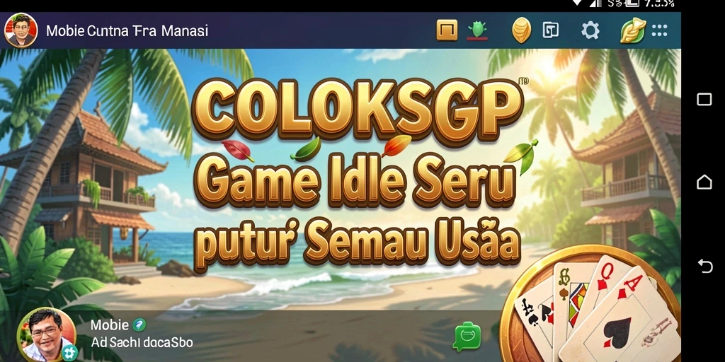 Tampilan gameplay <strong>COLOKSGP</strong> dengan karakter yang menarik dan fitur Idle.