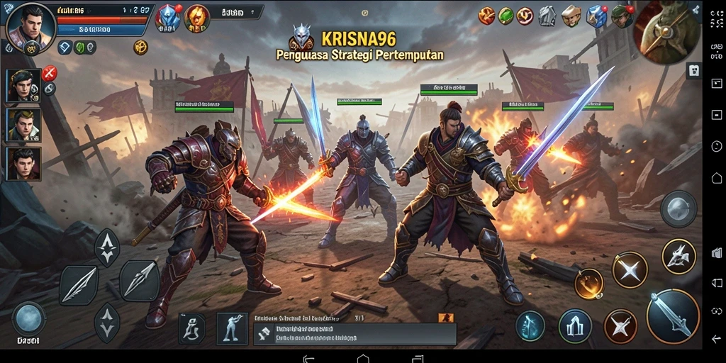 Tampilan menakjubkan dari gameplay KRISNA96 dengan pertempuran epik.