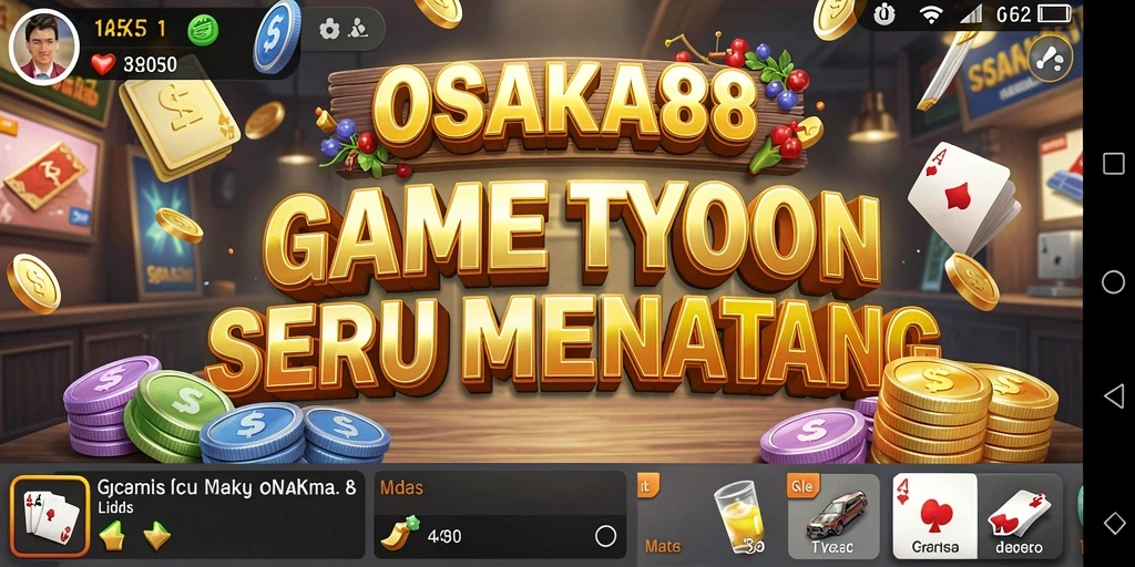 Gameplay OSAKA88 menampilkan strategi bisnis dan manajemen kekaisaran.