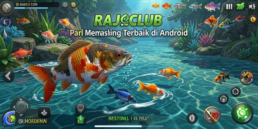 Tampilan gameplay RAJACLUB dengan suasana memancing yang menakjubkan.