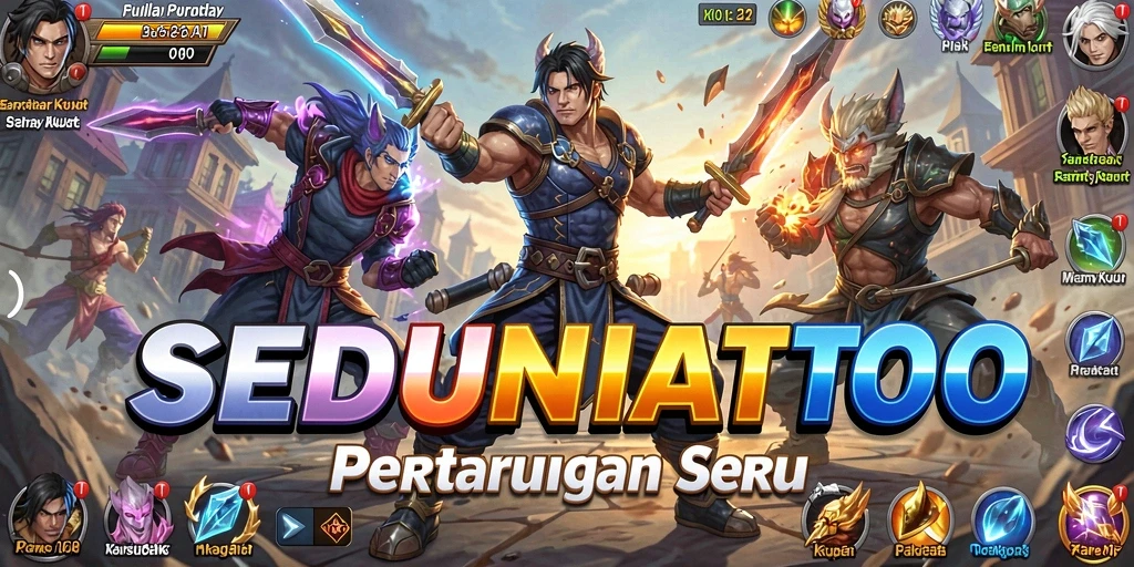 Tangkapan layar pertarungan penuh aksi di SEDUNIATOTO.