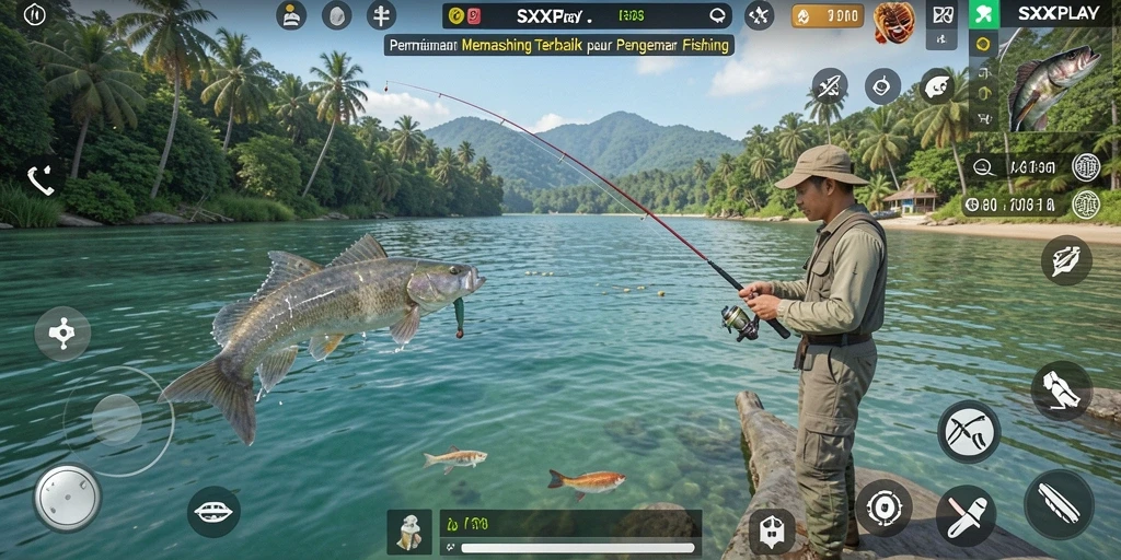 Gameplay SXXPLAY yang mendebarkan saat menangkap ikan.