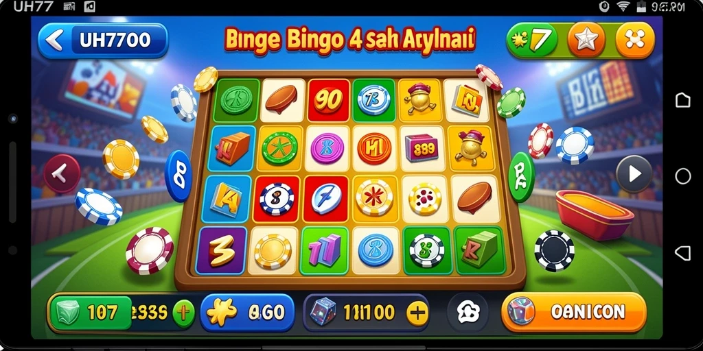 Screenshot utama UH77 menampilkan gameplay Bingo yang seru.